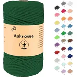 Uvolo Makramee Garn 3mm x 200m, Makramee Baumwollgarn, Baumwollgarn für Blumenampel Basteln, Pflanzenbügel und DIY Handwerk Mit Papierbox