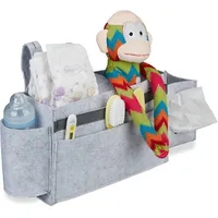 Relaxdays Betttasche Hochbett, 8 Fächer, Baby-& Pflegebett, Filz Bett