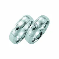 Partnerring ADELIA ́S "Damen Edelstahl Freundschaftsring" Gr. 52, silber, Fingerringe, Damen, 52, Edelstahl, Edelstahlschmuck für Damen