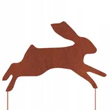 Kapaga - Gartenfigur aus Rost auf Einschlagbeinen - Metall Tierfigur - Edelrost Dekofigur - Tier Figur - Dekoration Gartendeko - Gartendekoration (Kaninchen - Höhe 49 cm)