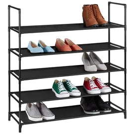 Relaxdays Schuhregal Stecksystem XL 88 x 91 x 30 cm schwarz / schwarz