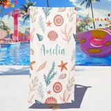 Dihope Strandtuch Personalisiert mit Namen Sandfreies Microfaser Handtücher Badetuch Groß Schnelltrocknend Stranddecke für Kinder, Teenager, Erwachsene,Unterwasserwelt
