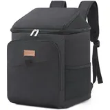 Lifewit 32L 34 Dosen isolierte Kühltasche, Große kühlrucksack, auslaufsichere tragbare Lunchtasche, weiche Kühlbox für Outdoor, Picknick, Strand, BBQ, Camping, Reisen, Familie, Schwarz