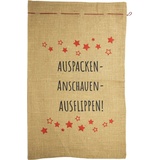 my home Riffelmacher, Geschenkverpackung, Jutesack "Auspacken, Anschauen, 50x80cm