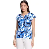 Betty & Co Blusenshirt mit Gummizug in Weiß/Dunkelblau | Gr.: L