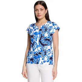 Betty & Co Blusenshirt mit Gummizug in Weiß/Dunkelblau | Gr.: L