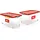 BigDean 2x 60 L Aufbewahrungsbox mit Deckel groß rot - stabile - robuste Box