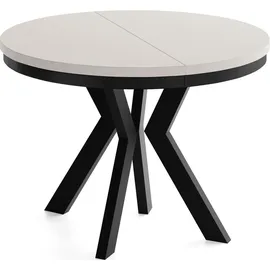 WFL GROUP Runder Esstisch 100 x 77 x 100 cm beige