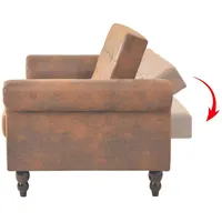 vidaXL Schlafsofa mit Armlehnen Kunstleder Braun
