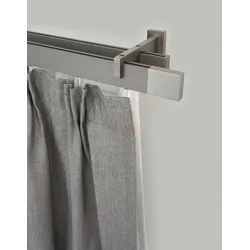 Gardinenstange GARESA "FLAT", silber (vernickelt), L:390cm, Gardinenstangen, Rechteckprofil, Wandmontage, perfekter Lauf, modern, verlängerbar