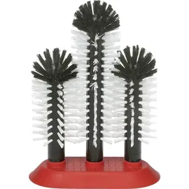 ich-zapfe Reinigungsbürste Gläserspülbürste 2 x 18 cm & 1 x 25 cm mit Saugbodenplatte