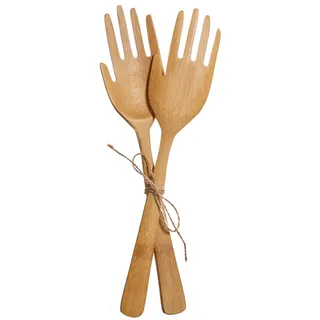 Maia Gifts Bamboo Hands Salad Servers