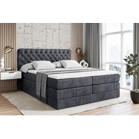 Altdecor Boxspringbett Dunkelgrau, Höhe ca. 20 cm 160x200 cm,