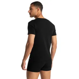 Bruno Banani V-Shirt BRUNO BANANI "FINE RIB", Herren, Gr. S, schwarz, Feinripp, Obermaterial: 96% Baumwolle, 4% Elasthan, unifarben, Basic hüftbedeckend, V-Ausschnitt, Shirts, Feinripp, Kurzarm, V-Neck, Cotton-Mix