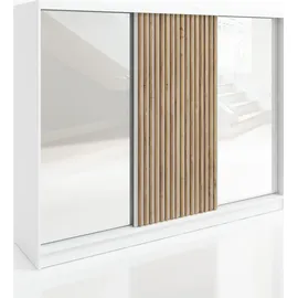 mebloland Schwebetürenschrank DIVER 200 x 215 x 59,5 cm Weiß