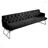 KAWOLA Sitzbank CHARME Velvet Schwarz 166 x 85 x 68 cm