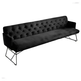 KAWOLA Sitzbank CHARME Velvet Schwarz 166 x 85 x 68 cm