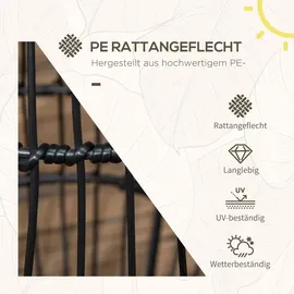 Outsunny Solarleuchte Stahl/Rattan schwarz