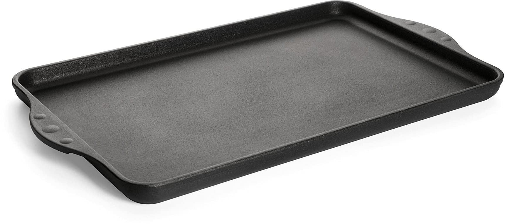 Woll Nowo Titanium Guss-Grillplatte/Teppan Yaki-Platte - Induktiv -, 43x28 cm, 2 cm hoch - Geeignet für alle Herdarten, Aluminium Gusspfanne, backofenfest, schwarz