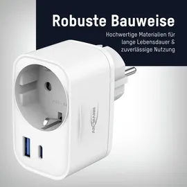 Ansmann HS220 USB C & USB A Ladegerät zum Schnellladen