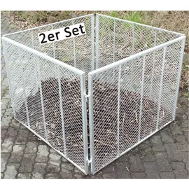 Trutzholm 2x Komposter 100x100x80 cm Metallkomposter aus Streckmetall Feuerverzinkt