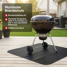 evocamp Brandschutzmatte, 100x100 cm, 3-lagige Struktur mit Silikonbeschichtung, pflegeleicht, feuerfeste Unterlage für Küche,