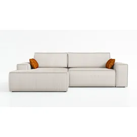 mebloland Ecksofa TOR mit Schlaffunktion. Farbe: Pearl. - Beige