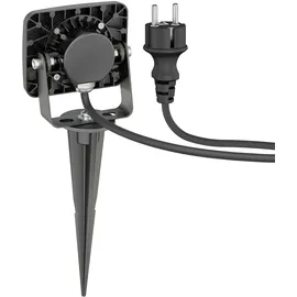 ledscom.de LED Gartenstrahler Aluminium 7,7 cm spritzwassergeschützt 9,46 W schwarz