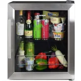 Syntrox 46 l Edelstahl Mini Kühlschrank mit Glastür Capellas | Hotelkühlschrank, Getränkekühlschrank, mit LED-Beleuchtung, Automatische Abtaufunktion