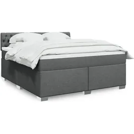 vidaXL Boxspringbett 180 x 200 cm Dunkelgrau