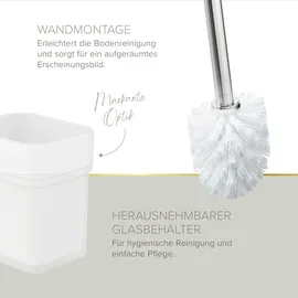 Lenz WC-Bürstengarnitur Aura eckig verchromt/weiß