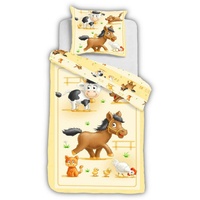 Bettwäsche Pferd, ESPiCO, Renforcé, 2 teilig, Sleep and Dream, Digitaldruck, Kuh, Hund, Katze beige|braun|bunt|gelb|weiß