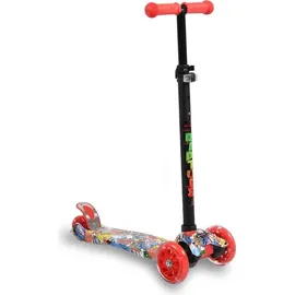 Byox Kinderroller Scooter Rapture aus Alu, Wassertransferdruck, PU Leuchträder