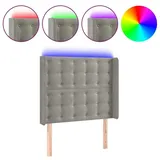 vidaXL LED Kopfteil Hellgrau 103x16x118/128 cm Samt