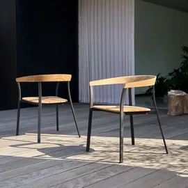 Tikamoon Gartenstuhl Arco Teakholz/Aluminium beige