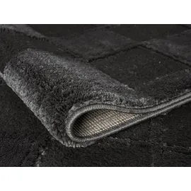 OTTO home Teppich OTTO HOME "Belion, Hoch-Tief-Struktur, Karo-Muster", schwarz, B:200cm H:19mm L:300cm, Kunstfaser, Teppiche, Teppich, leichter Glanz, Schachbrettmuster, Modern, Wohnzimmer, Schlafzimmer