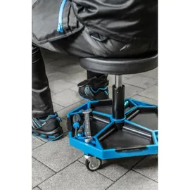 Högert Werkstatthocker Metall/ABS blau höhenverstellbar bis 140 kg mit Rollen
