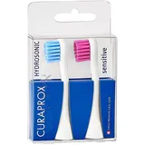 Curaprox Hydrosonic Sensitive Bürstenköpfe für Schallzahnbürste, Duo-Pack, blau/pink