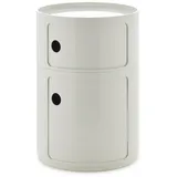 Kartell Componibili Big, Container, 2-fächer, Durchmesser 42 cm, Weiss