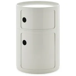 Kartell Componibili Big, Container, 2-fächer, Durchmesser 42 cm, Weiss