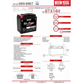 BS Battery YTX14H-BS 14,7 Ah