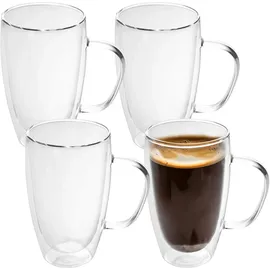 Intirilife Doppelwandiges Thermoglas Set 0,4 l 4 St.