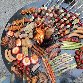 Grillrost.com Das Original Feuerplatte Ø 100 cm 6 mm schwarz