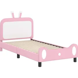 vidaXL Kinderbettgestell mit Kopfteil Rosa 80 x 200 cm PU