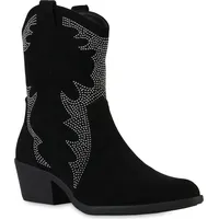 VAN HILL Cowboy Boots in Schwarz