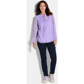 GOLDNER Elegante Jersey-Bluse mit Rundhals lila 19