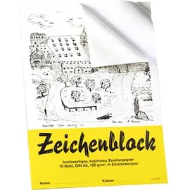 Folia Zeichenblock mit Leinenecken DIN A4, 10 Blatt