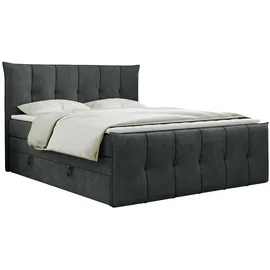 MKS Boxspringbett, PREMIUM 11 King 160/200 Dunkelgrau Struktur - H3,
