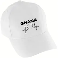 Multifanshop Baseballcap - Ghana - Herzschlag - Druck schwarz