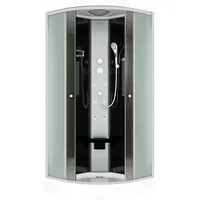 SeniorBad D10-03M0-EC Duschkabine mit 2K Scheiben Versiegelung 80 x 80 cm schwarz